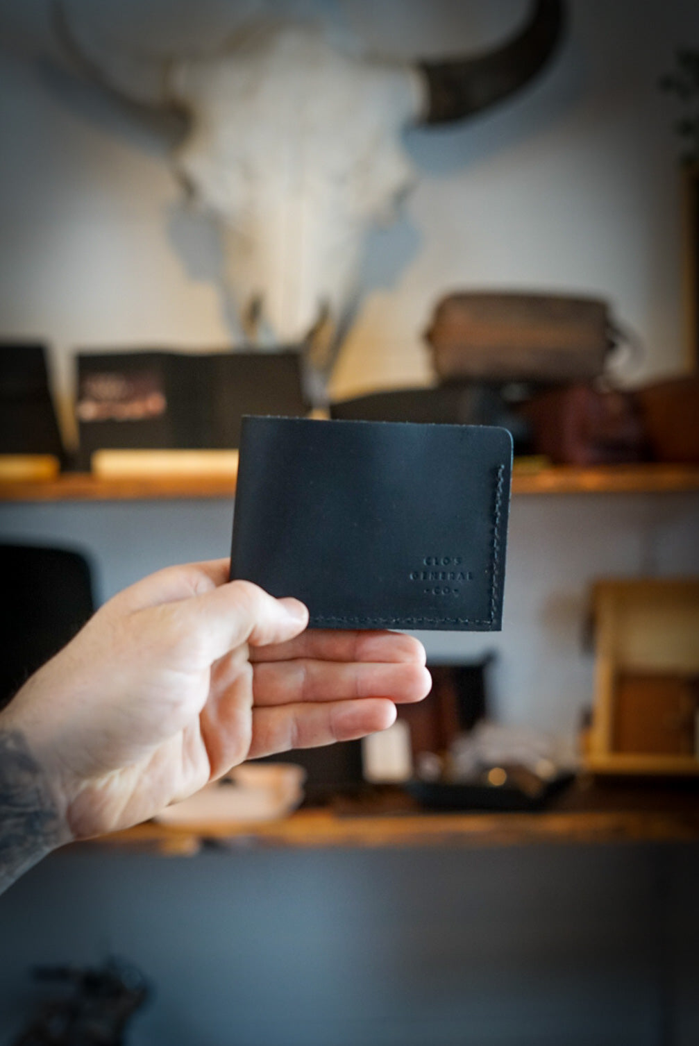 Bifold Wallet for Men - Slim RFID Blocking Leather Wallet (Flat Black) - Perfect for Everyday Carry, Travel & Minimalist Lifestyle