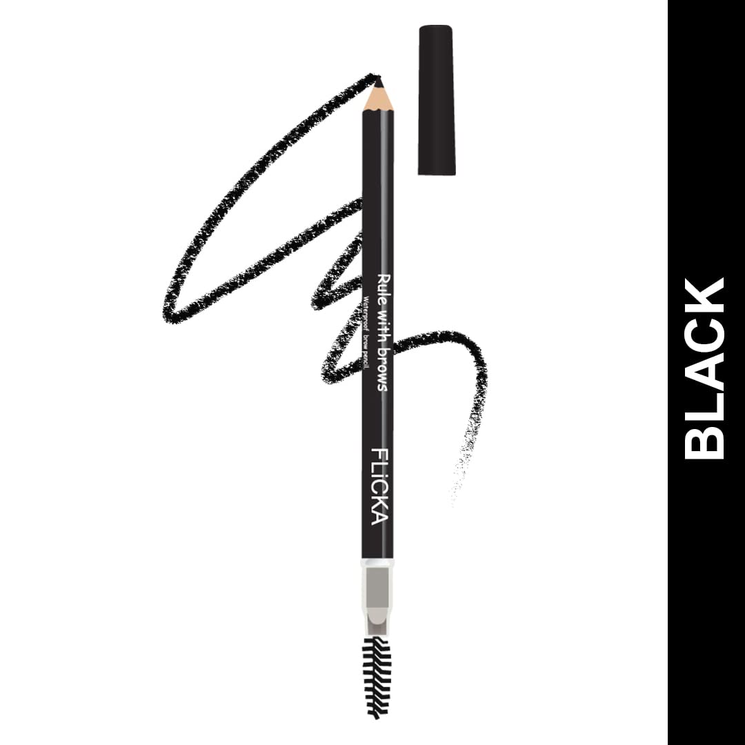 FLiCCA Eyebrow Pencil with Spoolie - Long-lasting Natural Brows for Daily Makeup
