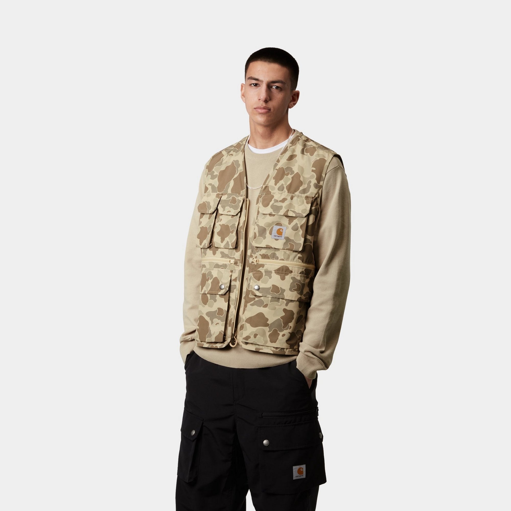 Irwin Vest for Men - Desert Duck Camo Hunting Jacket | Waterproof Outdoor Gear for Camping, Hiking & Shooting Range