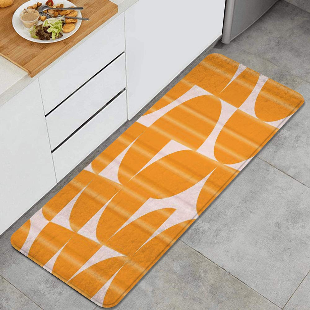 DUILLY Cushioned Anti-Fatigue Kitchen Mat - Non-Slip Waterproof Rug, Mid-Century Mod Geometric Design, 17.7x47.2 Inches, Ideal for Kitchen, Sink, Laundry, Home, and Office Floors