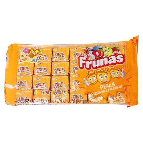Albert's Frunas Peach Fruit Chews - 48 Pack | Soft & Chewy Candy for Parties, Snacks & Gifting | Bulk Peach Flavored Sweets for Kids & Adults