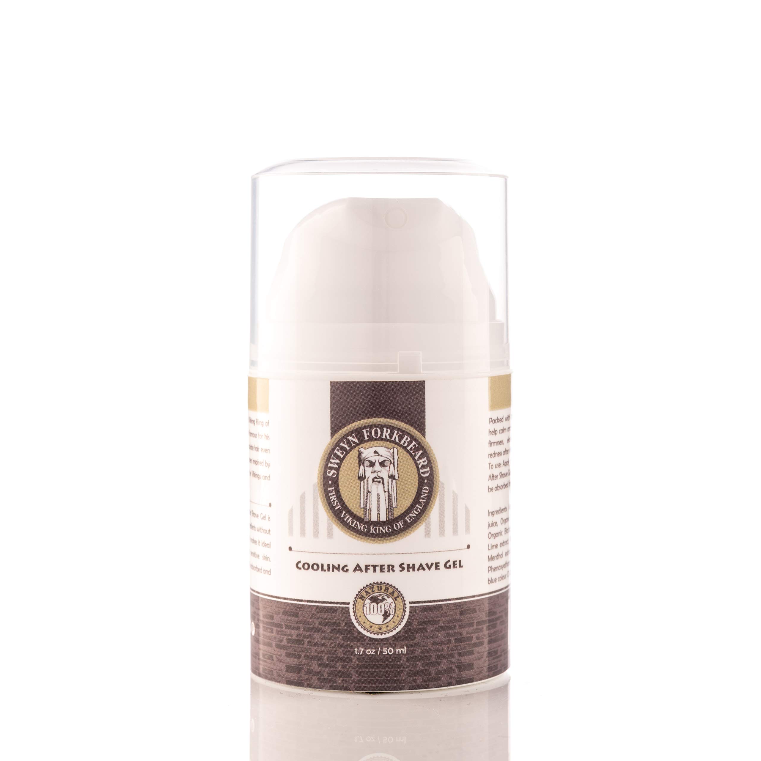 Organic After Shave Cooling Gel with Aloe Vera - 50ml - 100% Natural Ingredients for Men - Soothes & Hydrates Skin Post Shave - Perfect for Sensitive Skin & Razor Burn Relief - Ideal for Daily Shaving Routine & Post-Workout Skincare