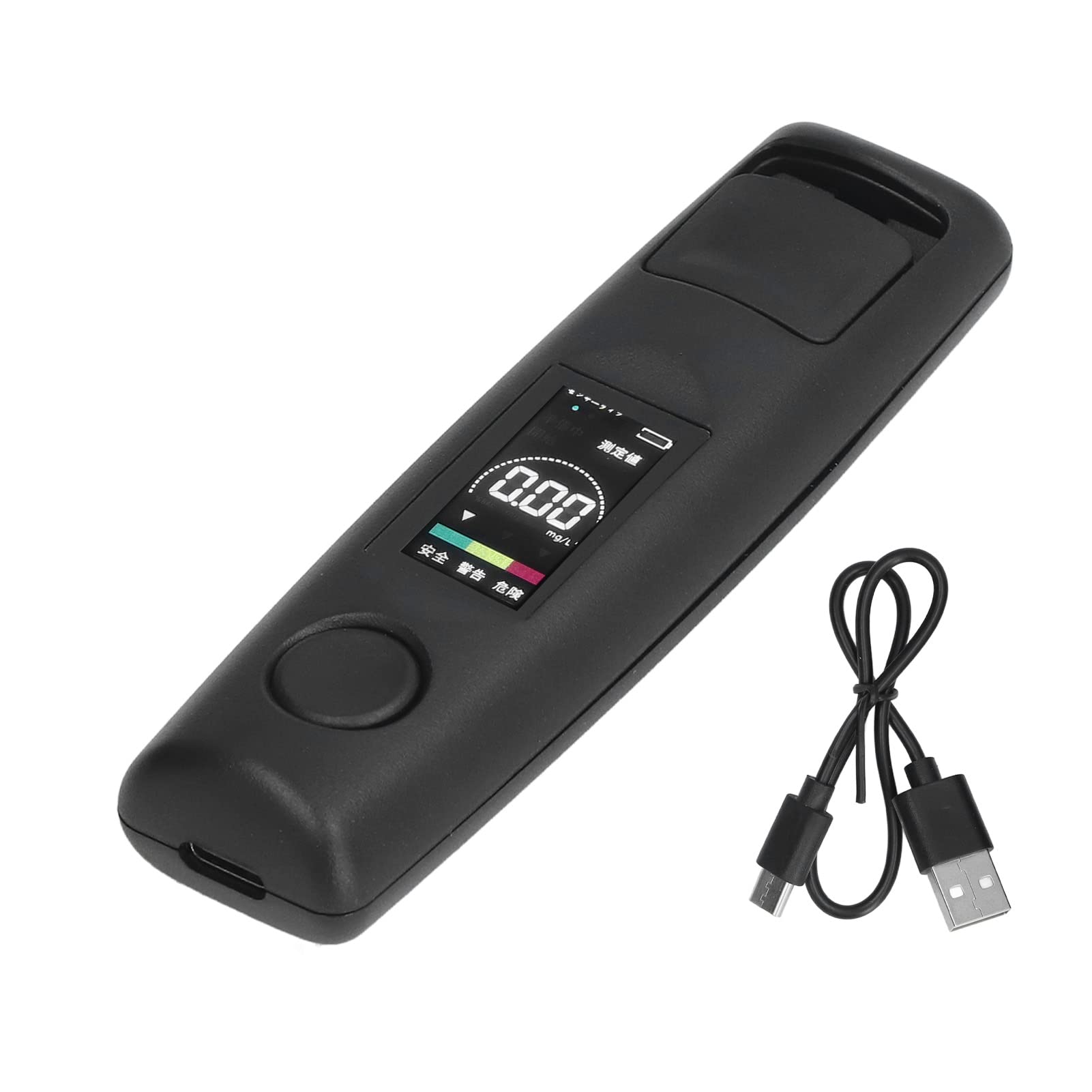 **Professional Portable Breathalyzer with LCD Digital Display - High Accuracy Alcohol Tester for Personal & Professional Use, USB Rechargeable, 3-Color LED Alert - Ideal for Home, Office, and Road Safety**