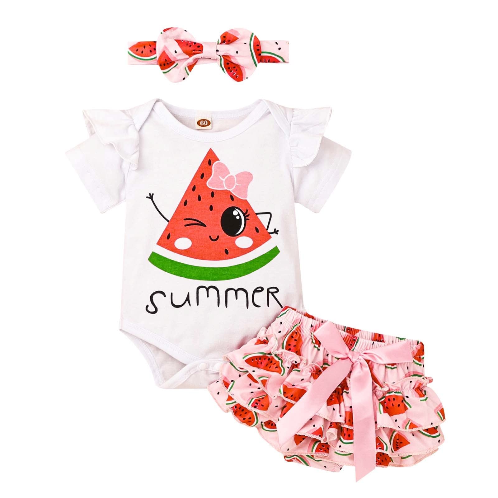 Newborn Baby Girl Clothes Set - Cute Ruffle Romper & Summer Shorts Outfit 0-18 Months | Soft Cotton Infant Summer Wear for Playdates, Beach Trips & Photo Shoots