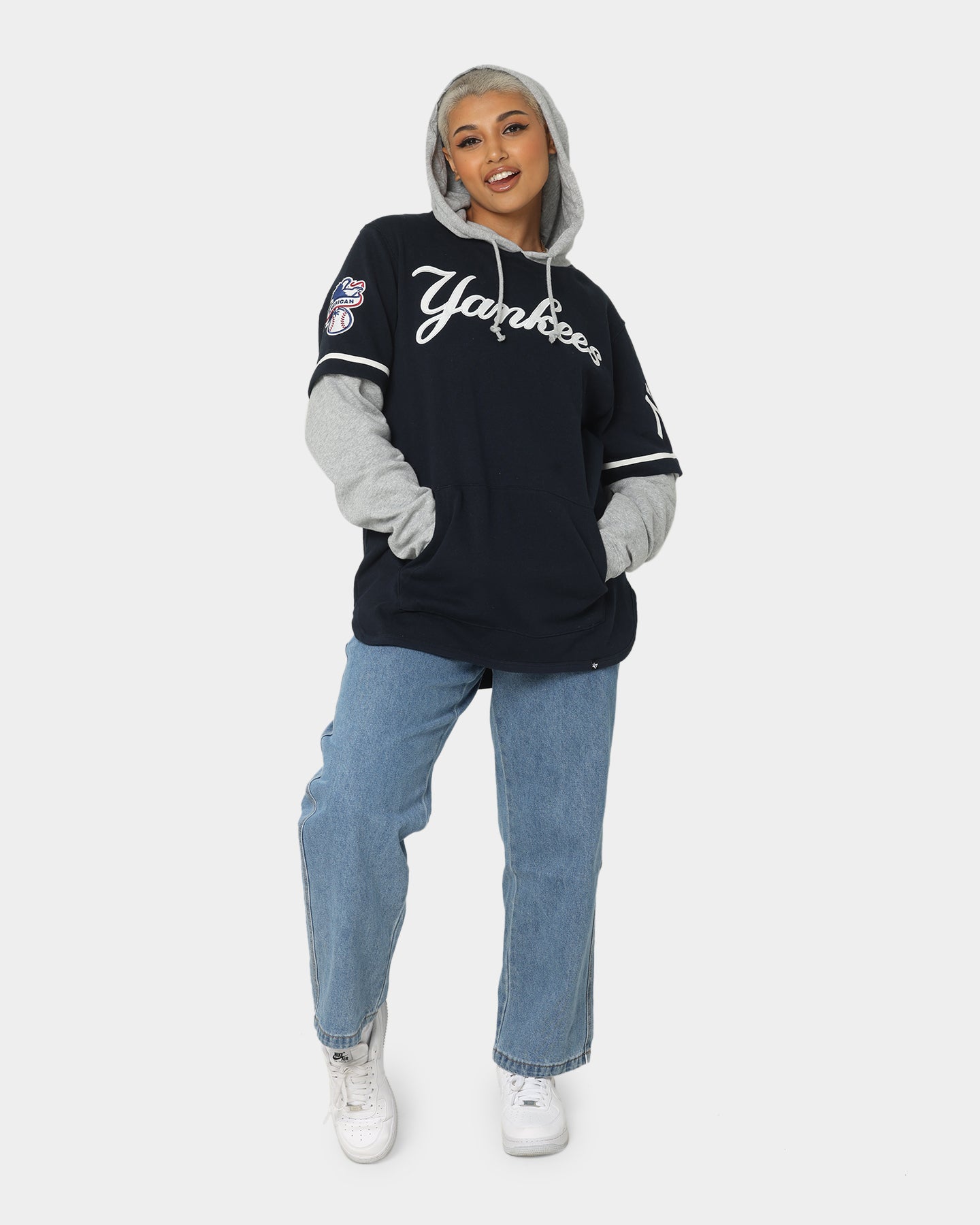 47 Brand New York Yankees Shortstop Hoodie - Navy Blue Pullover for Men & Women - Perfect for Fall & Winter Outfits, Baseball Games, and Casual Wear