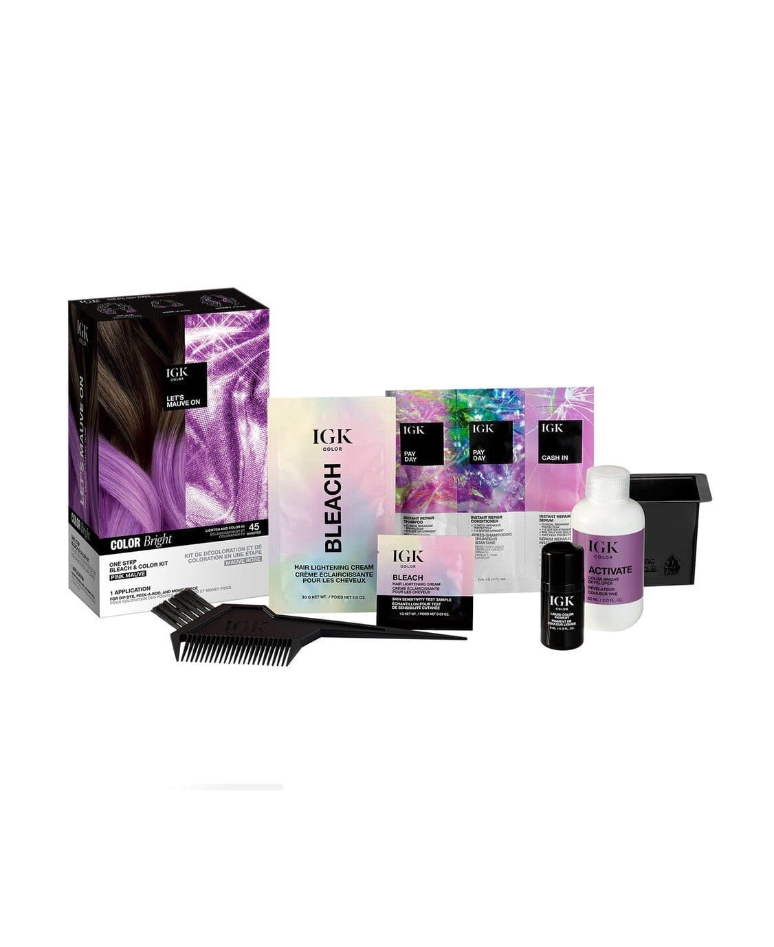 One Step Bleach & Color Kit for Vibrant Hair - At-Home Salon Quality Hair Dye with Easy Application for DIY Hair Coloring