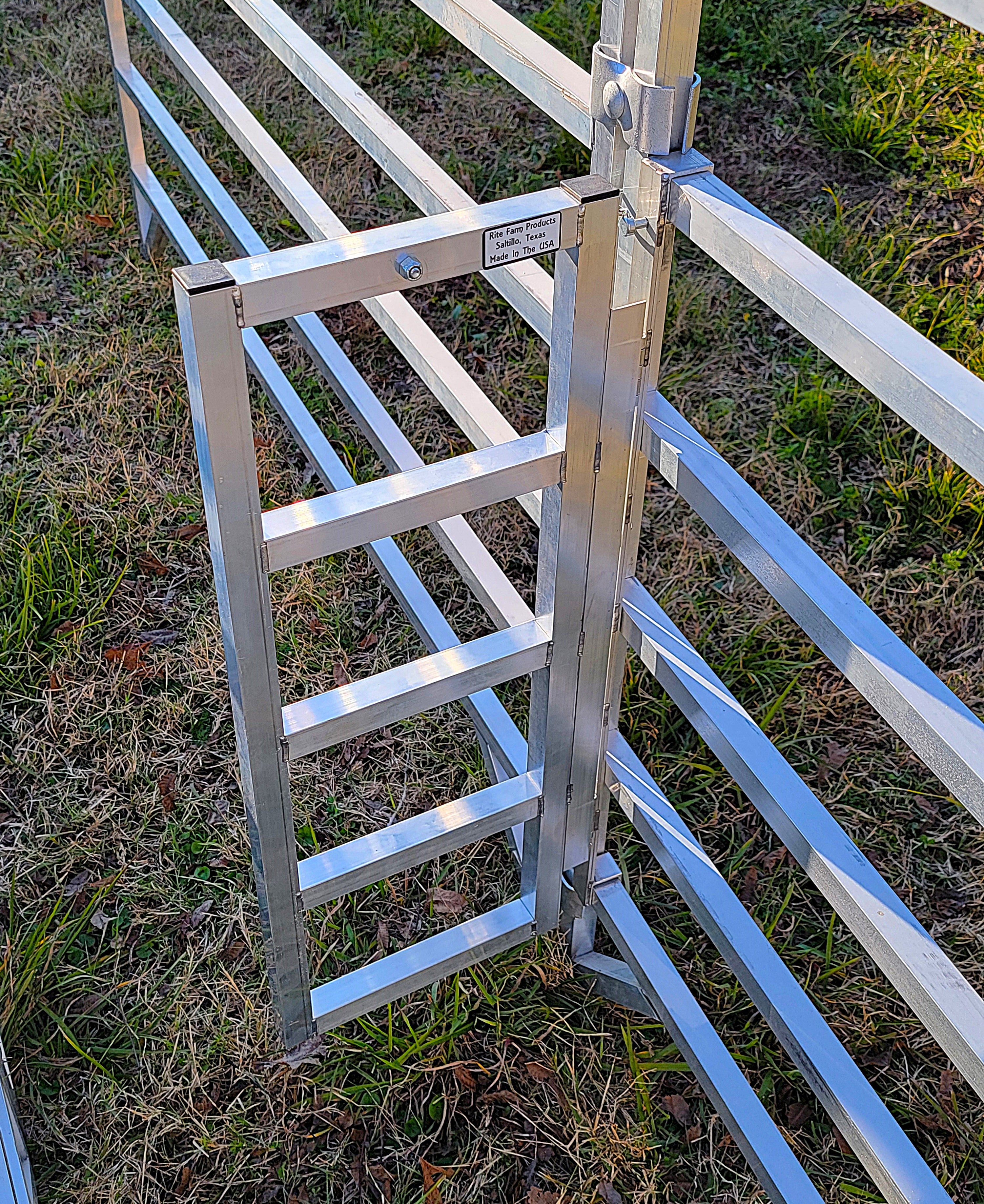 Aluminum Sheep and Goat Anti-Backup Gate - Heavy Duty Livestock Sorting Alley & Pen System for Farm, Ranch, and Dairy Use