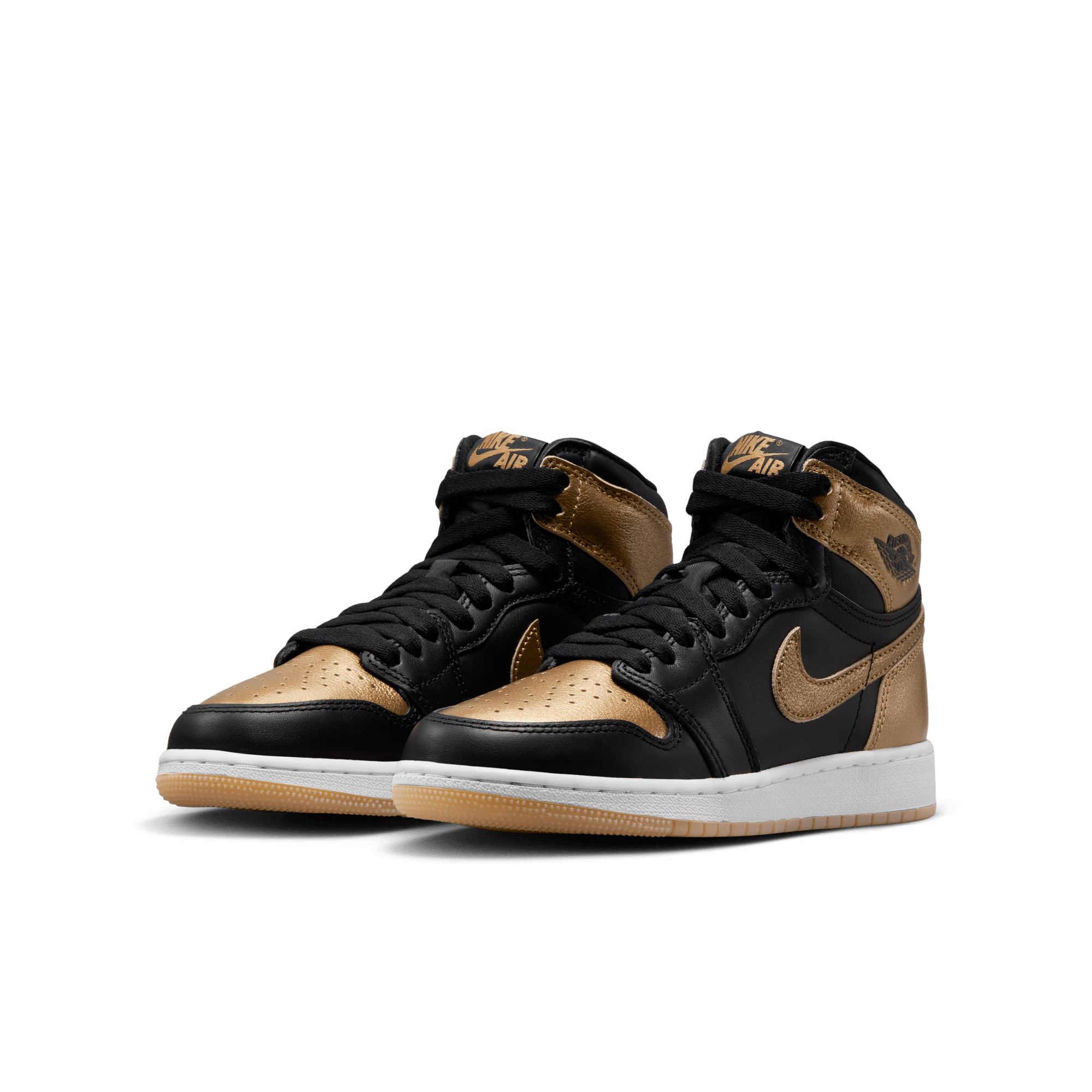 AIR JORDAN 1 RETRO HIGH OG (GS) Sneakers - Black/Metallic Gold - Men's Basketball Shoes for Streetwear & Casual Wear