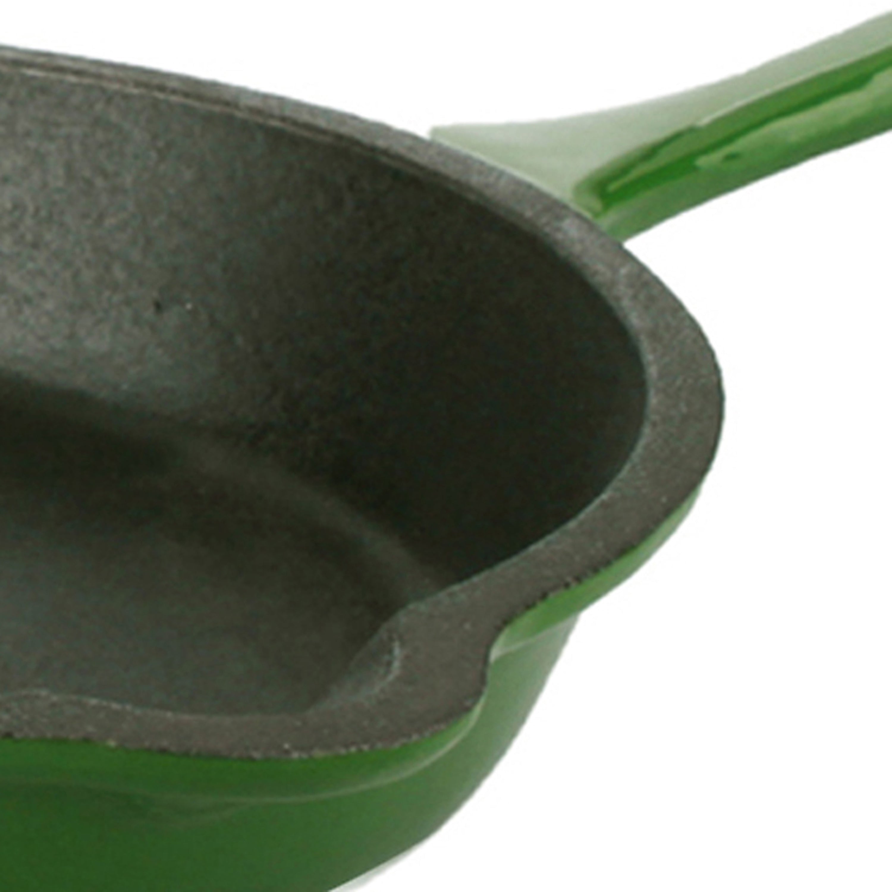 BergHOFF Neo 10-Inch Cast Iron Skillet - Pre-Seasoned, Non-Stick, Oven Safe, Green - Perfect for Searing, Baking & Frying Steaks, Pancakes & More