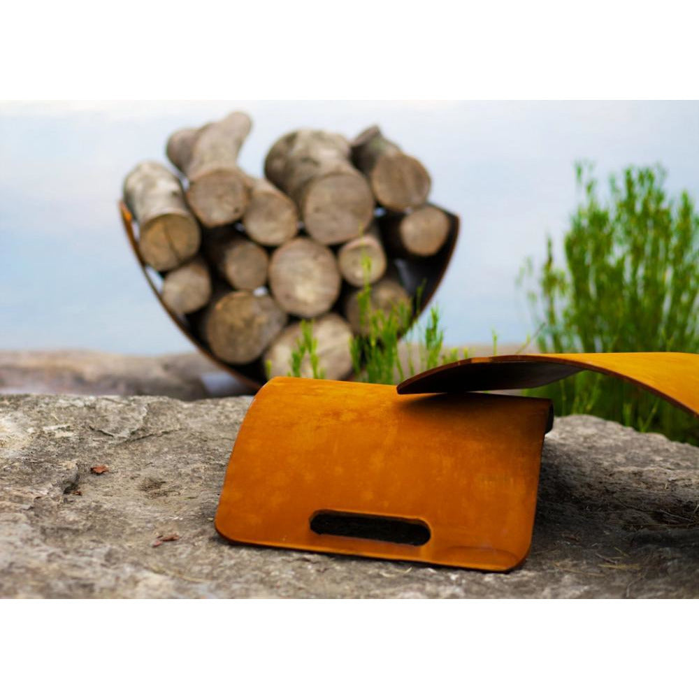Handcrafted Fire Pit Art Wings in Flight Log Rack - Premium Outdoor Firewood Holder for Camping, Backyard & Patio Decor