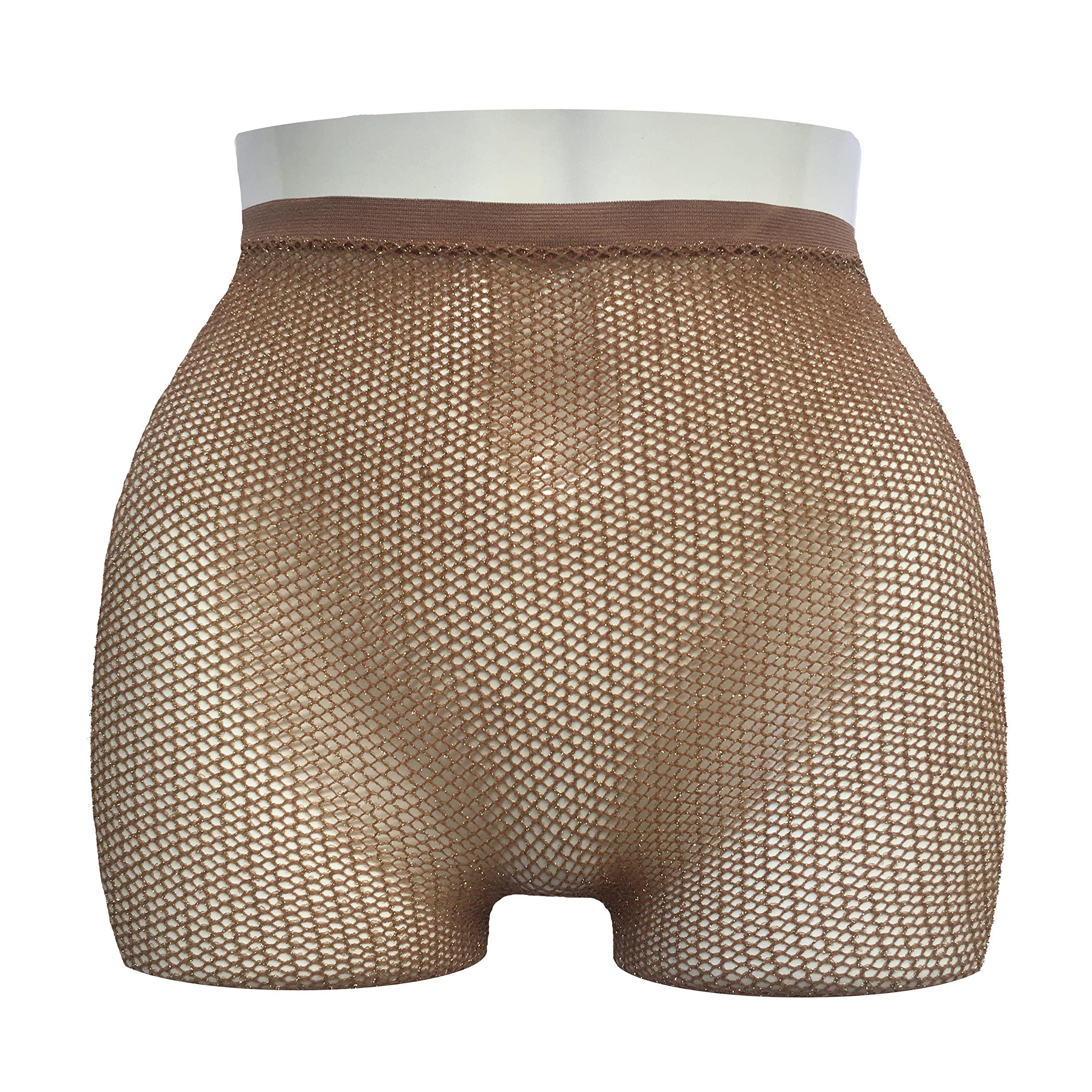 Gold Glitter Fishnet Tights for Women - Skin Tone Carnival Stockings | Sexy Party Legwear for Caribbean Dance, Cosplay & Nightlife