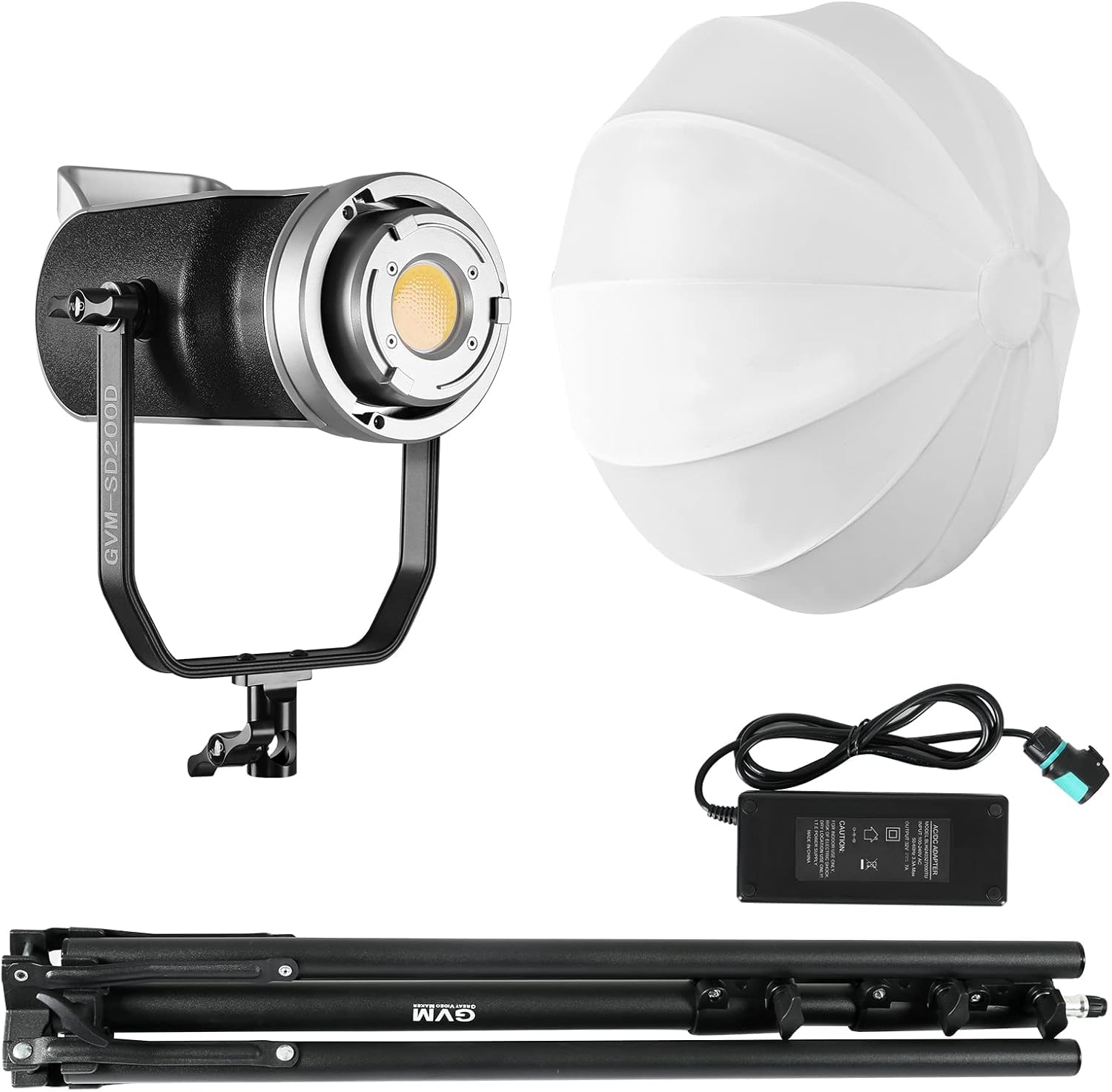 GVM 200W LED Video Light with Softbox & Bluetooth/DMX Control - 93000lux Bi-Color Continuous Lighting (3200K-5600K) for YouTube, Photography, Studio & Live Streaming