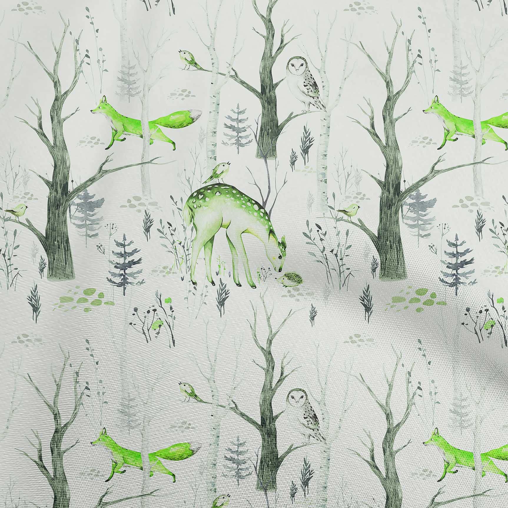 Velvet Green Deer Print Fabric by The Yard - 58 Inch Wide for DIY Clothing, Sewing & Crafts | Perfect for Dresses, Quilts & Home Decor