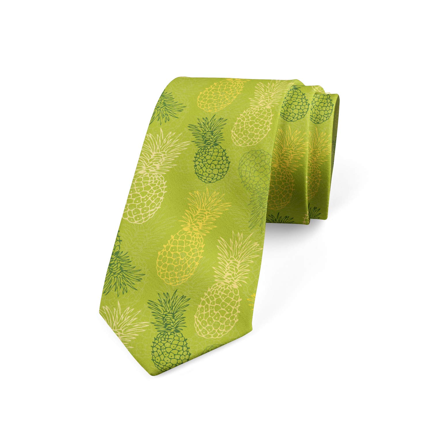 Ambesonne Men's Tropical Pineapple Necktie - 3.7