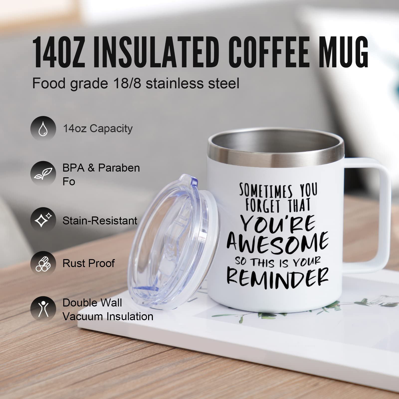NOWWISH Inspirational Gifts for Women - Thoughtful Thank You, Appreciation & Birthday Gifts for Coworker, Teacher, Mom, Wife, Sister - Perfect for Office, Home Decor & Special Occasions - White