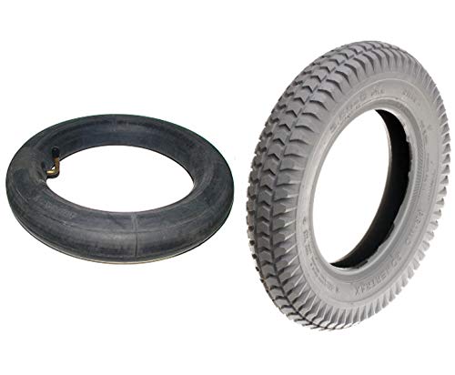 AlveyTech 14x3 (3.00-8) Mobility Scooter Tires and Tubes Set - Heavy Duty Powertrax Knobby Tread for All-Terrain Use - Perfect for Outdoor, Rough Roads and Uneven Surfaces