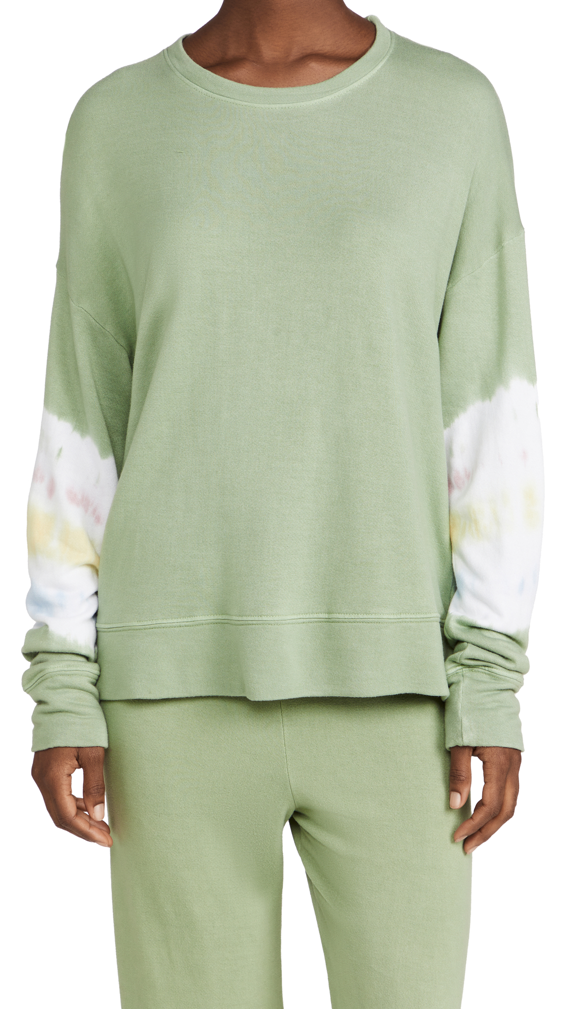 SUNDRY Women's Tie Dye Striped Sweatshirt - Soft Casual Pullover for Women | Perfect for Streetwear, Loungewear & Fall Fashion