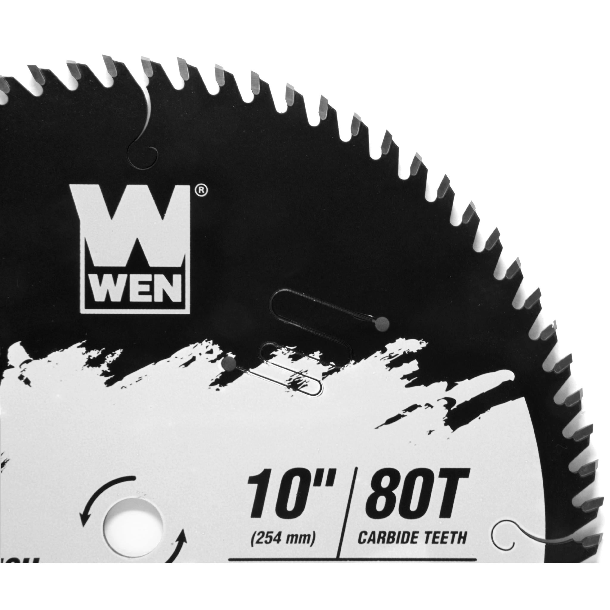 WEN BL1080C 10-Inch 80-Tooth Carbide Tipped Saw Blade - Ultra Fine Finish Industrial Woodworking Blade with Cool Cut Coating | Perfect for Table Saws, Miter Saws & Precision Wood Cutting