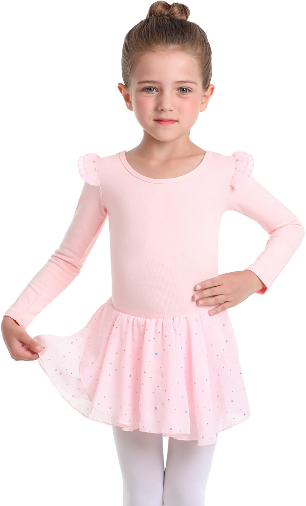 Toddler Girls Ballet Leotard with Skirt - Short Sleeve Dance Outfit for Ballerina Class & Performance | MDNMD