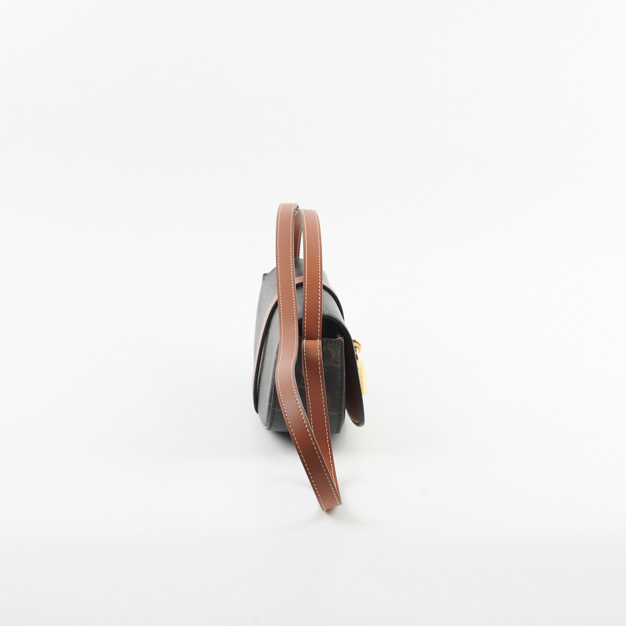 Celine Triomphe Tabou Clutch with Adjustable Strap - Genuine Leather Crossbody Bag in Brown/Tan for Women | Perfect for Evening Parties, Date Nights & Special Occasions