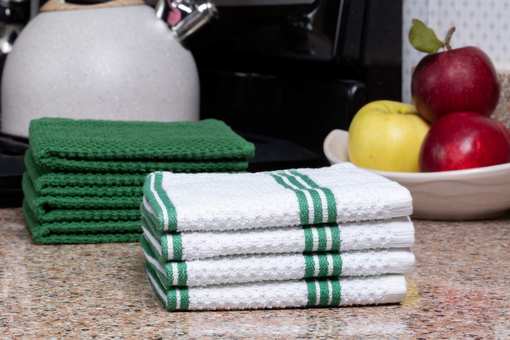 Premium 8-Pack Cotton Dish Cloths - Super Absorbent 12