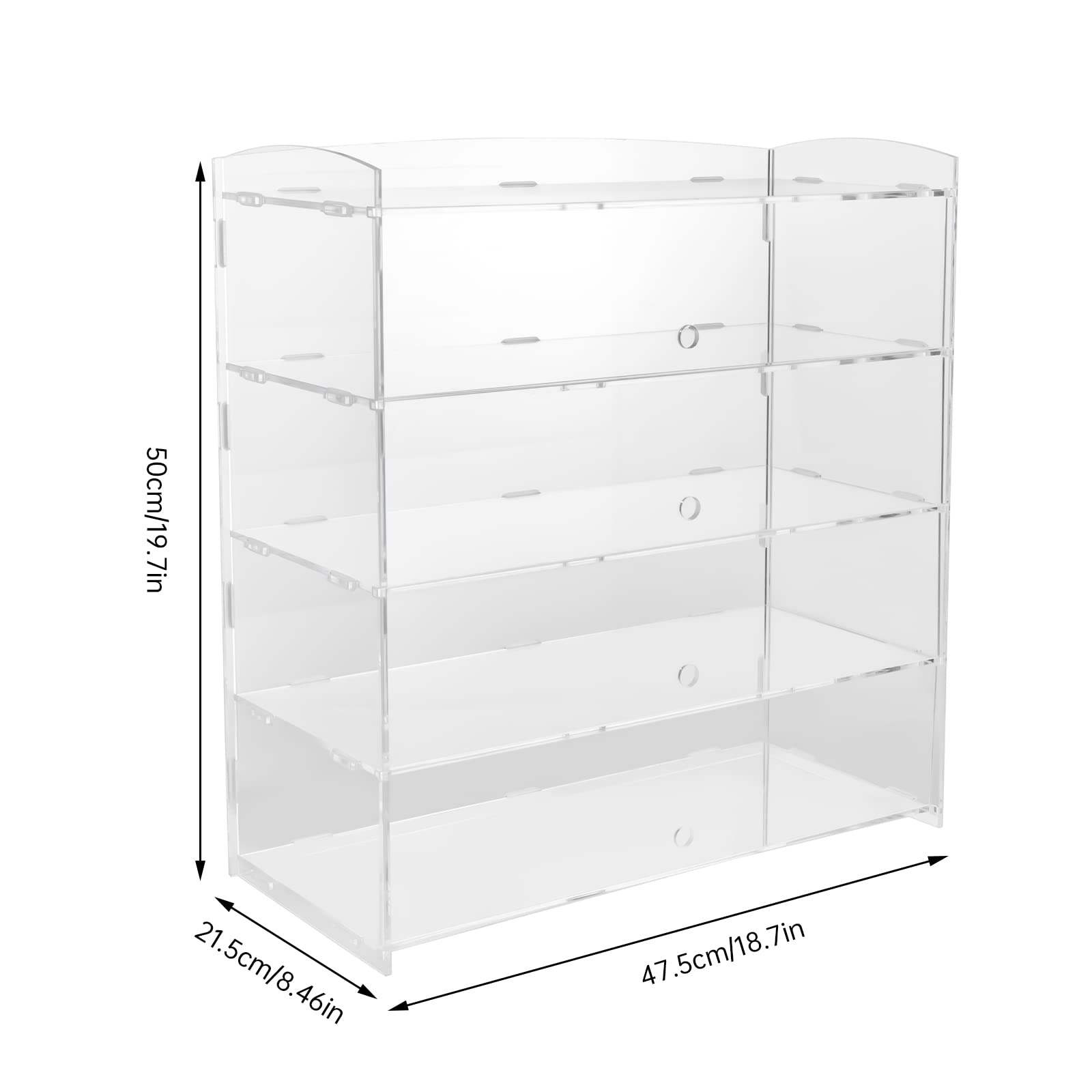 4-Tier Acrylic Display Case for Bakery Pastry, Donuts, Cookies - Retail Counter Display Shelf with Clear View - Perfect for Mini Toys, Collections, Stones & Retail Organization - Great for Bakeries, Cafes, Gift Shops & Home Decor