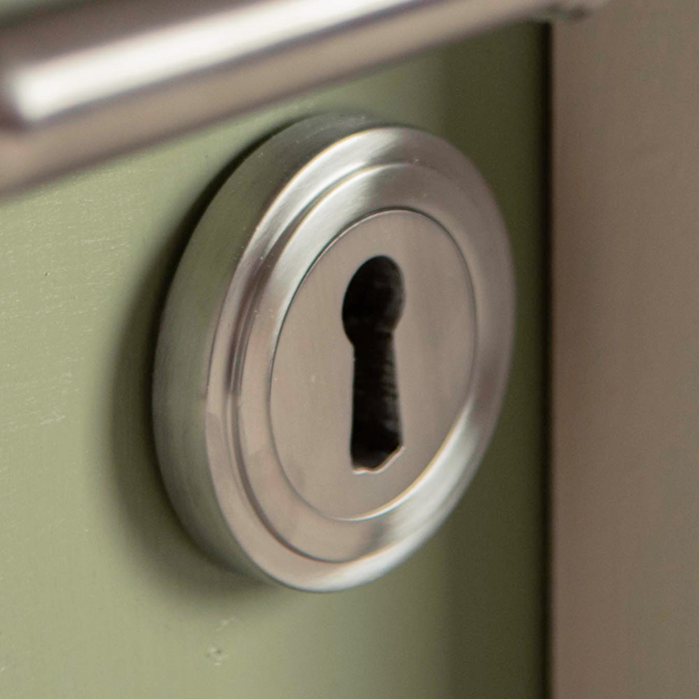 Stainless Steel Satin Finish Round Art Deco Concealed Escutcheon Plate - Perfect for Vintage Bathroom & Door Hardware Upgrade