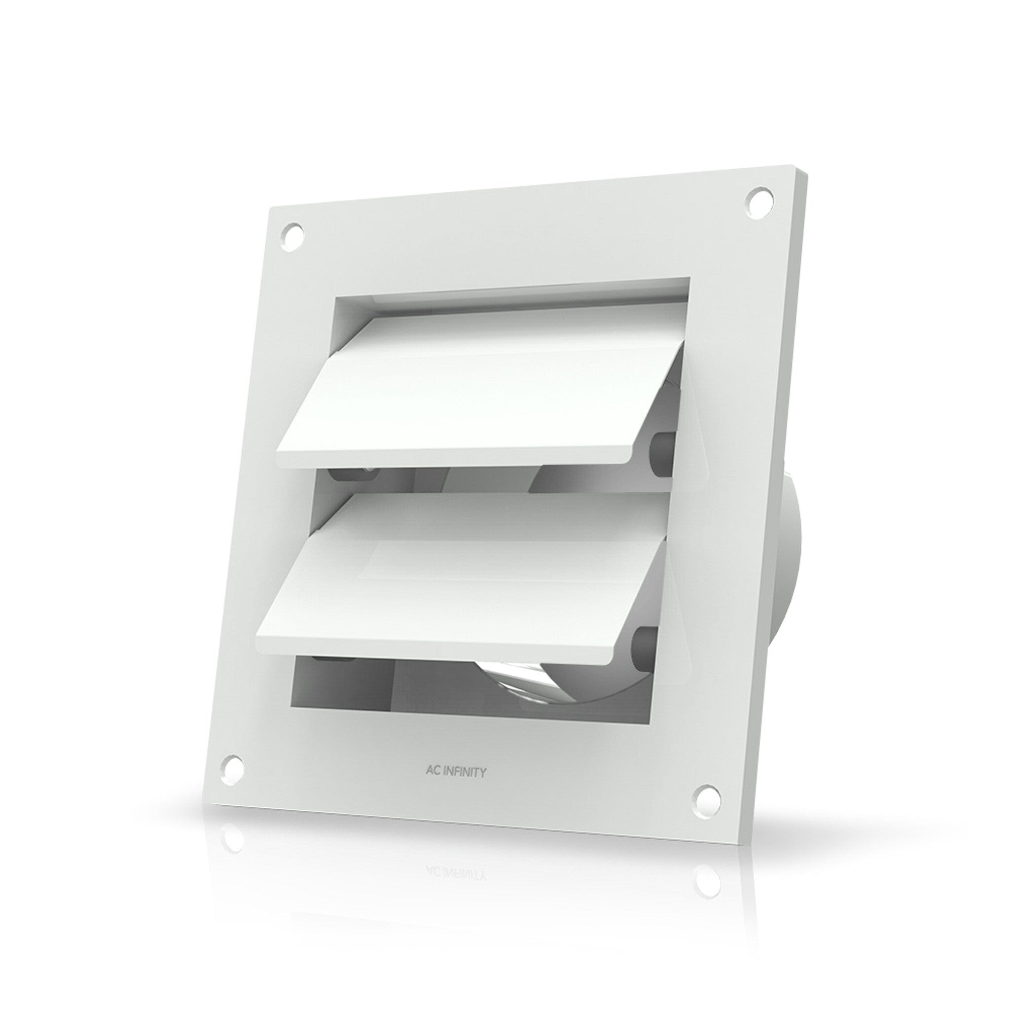 4 Inch White Steel Wall Mount Duct Shutter Grille - HVAC Vent Cover for Home, Office & Commercial Use - Durable & Stylish Air Ventilation Solution