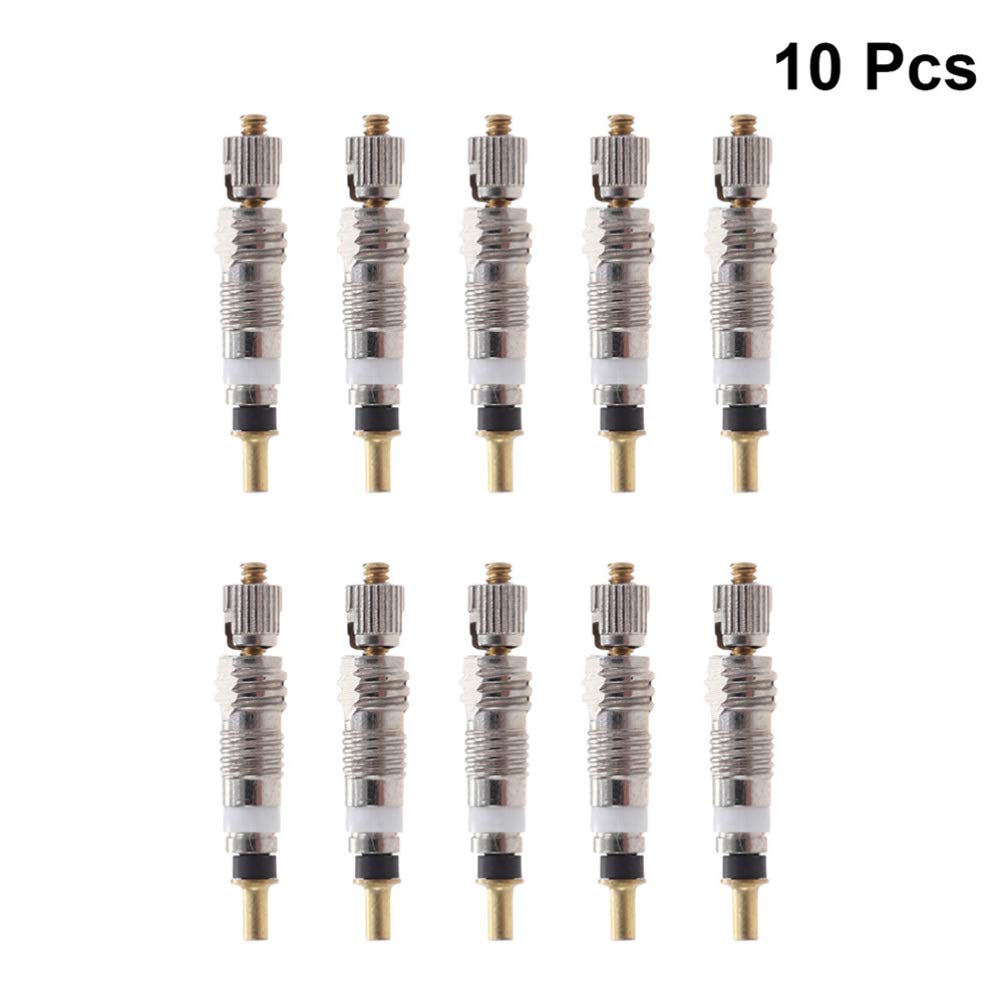 VOSAREA 10-Piece Brass Tire Valve Stem Core Kit - Universal Metal Valve Core Replacement for Truck, Car & Bike Tires - Essential Tire Repair Tool for Flat Tire Maintenance & Emergency Roadside Fixes