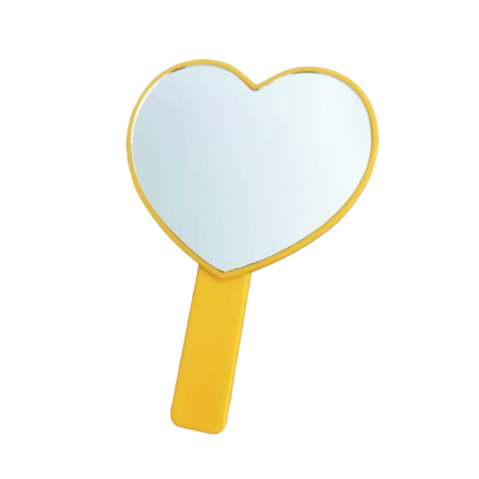 Milageto Small Heart Shaped Mirror Compact - Portable Hand Mirror for Makeup, Travel & Purse - Cute Yellow Vanity Mirror for Women & Girls - Perfect for Home, Office & On-the-Go Touch Ups