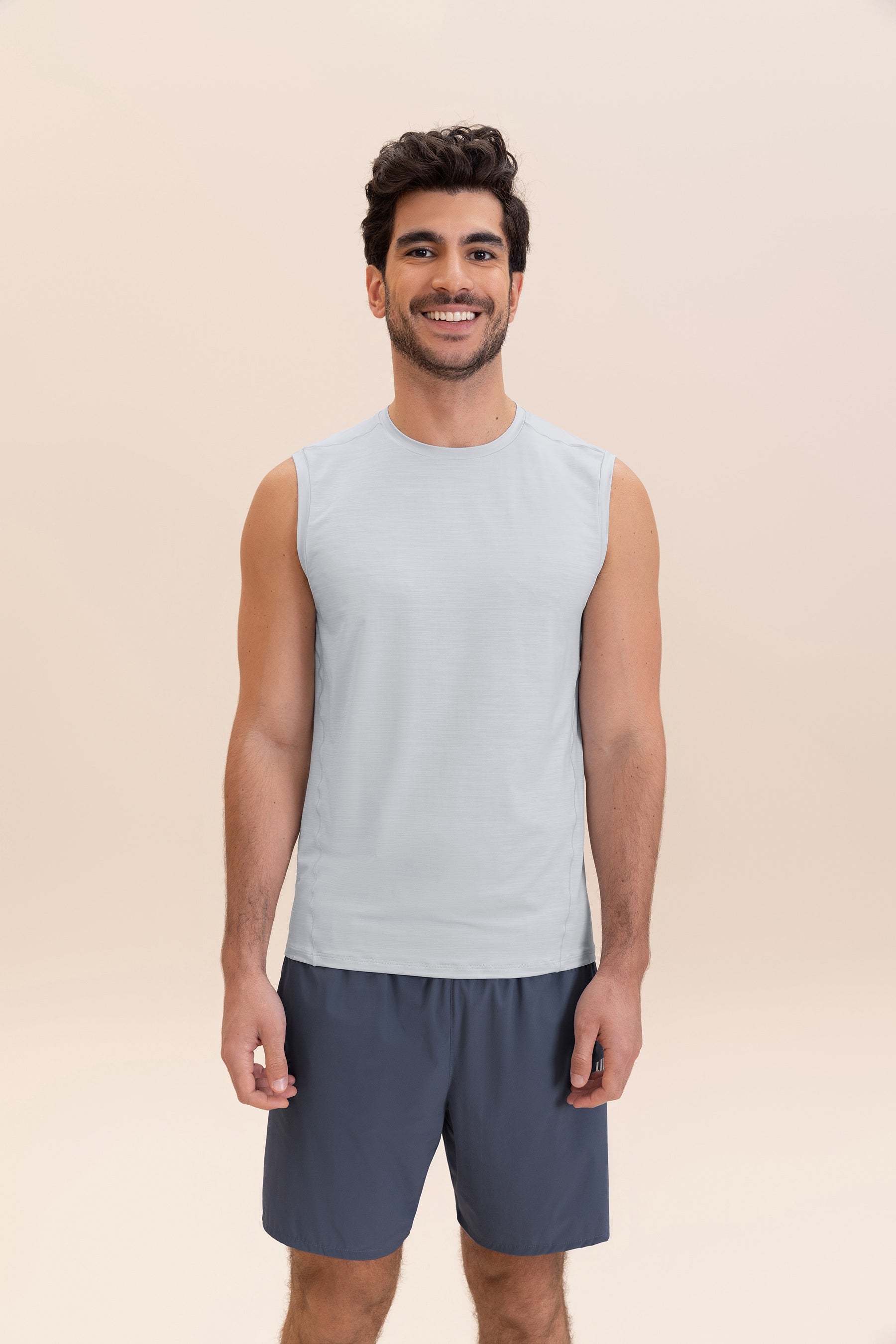 Breathable Melange Men's Tank Top - Soft Cotton Blend for Gym, Running & Summer Outfits