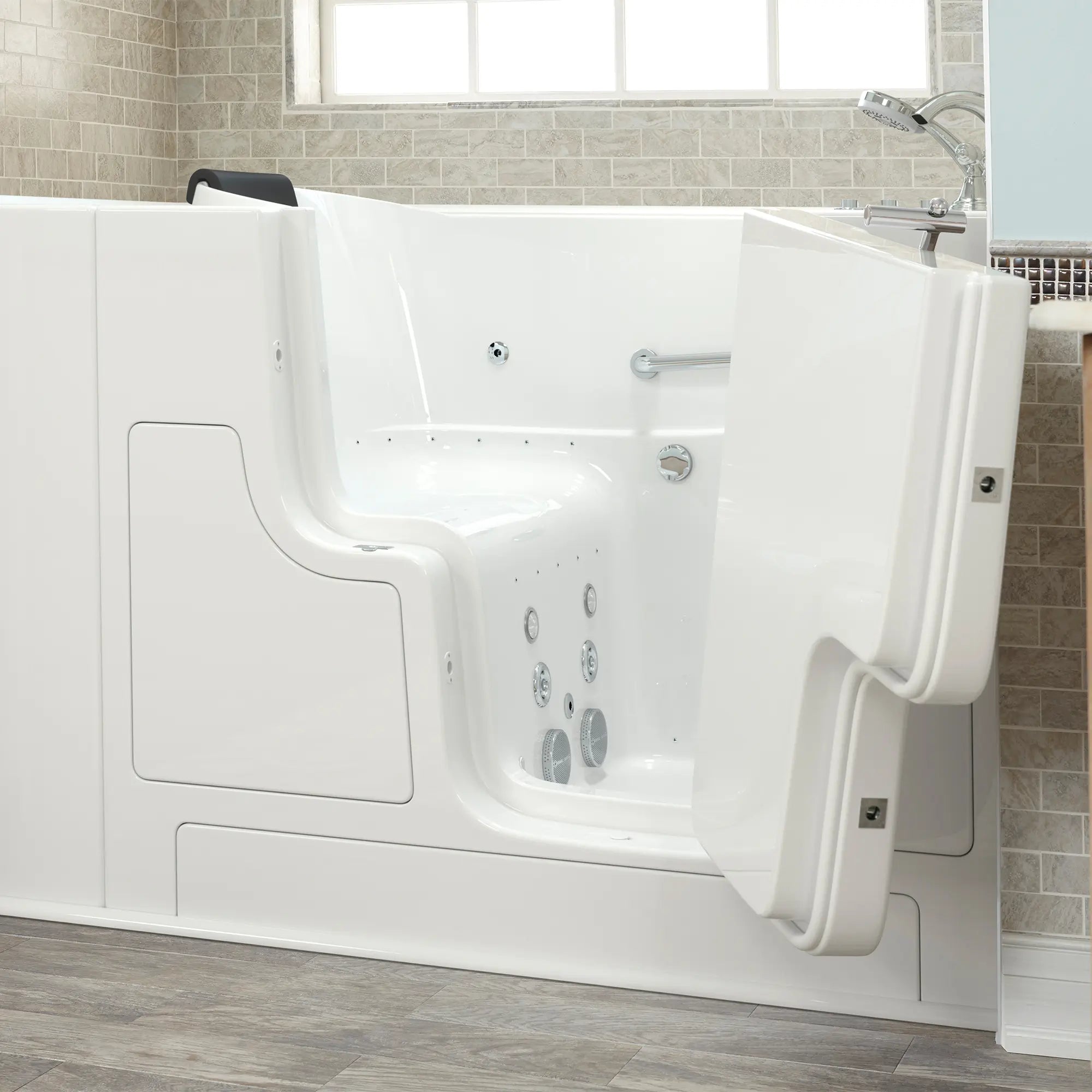 Premium 30 x 52 Inch Gelcoat Walk-In Bathtub with Air Spa & Whirlpool Systems - Right Hand Drain & Faucet - Ideal for Elderly & Mobility Support, Therapeutic Relaxation at Home