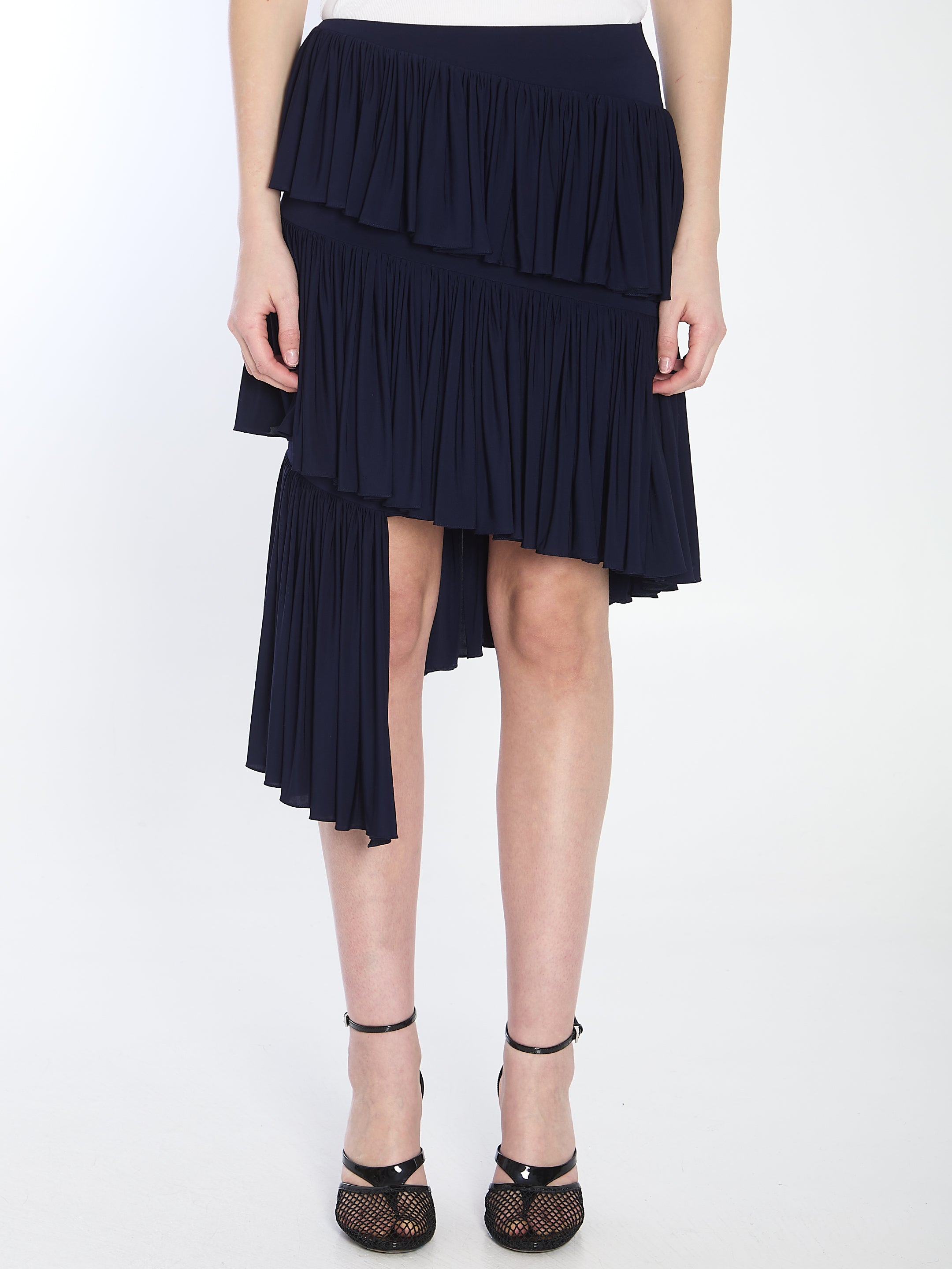 Alaia Asymmetric Spiral Skirt for Women | Elegant High Waist Flowy Midi Skirt | Perfect for Date Night, Cocktail Party & Summer Vacation
