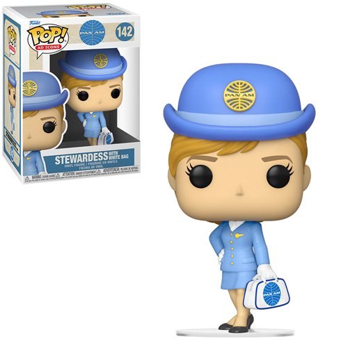 Funko Pop! Ad Icons Pan Am Stewardess Vinyl Figure with White Bag - Collectible Airline Memorabilia for Display & Gifting