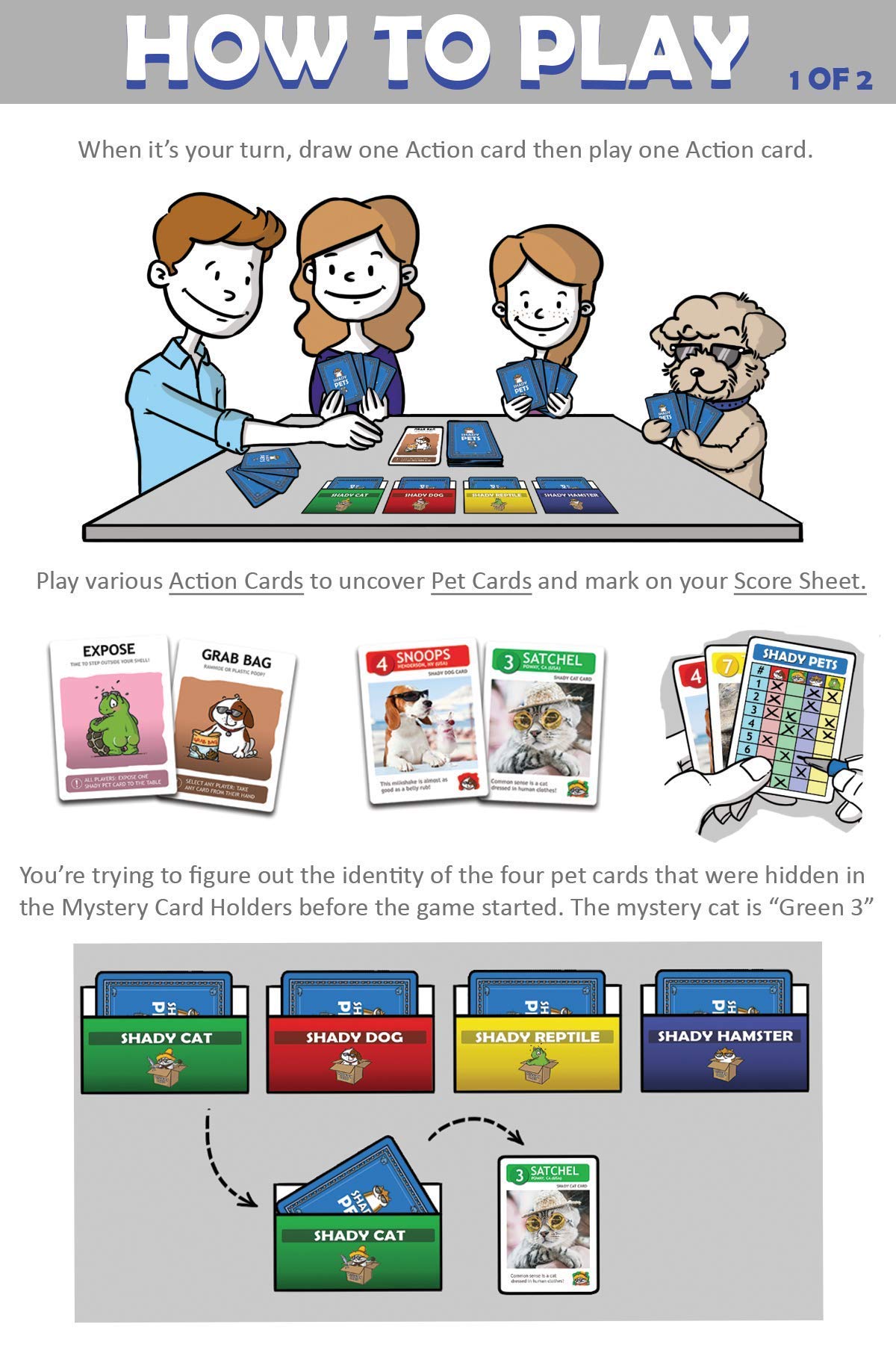 Pets Gone Shady Card Game - Fun Family Party Game for Adults, Teens & Kids - Perfect for Game Nights, Birthday Parties & Family Gatherings