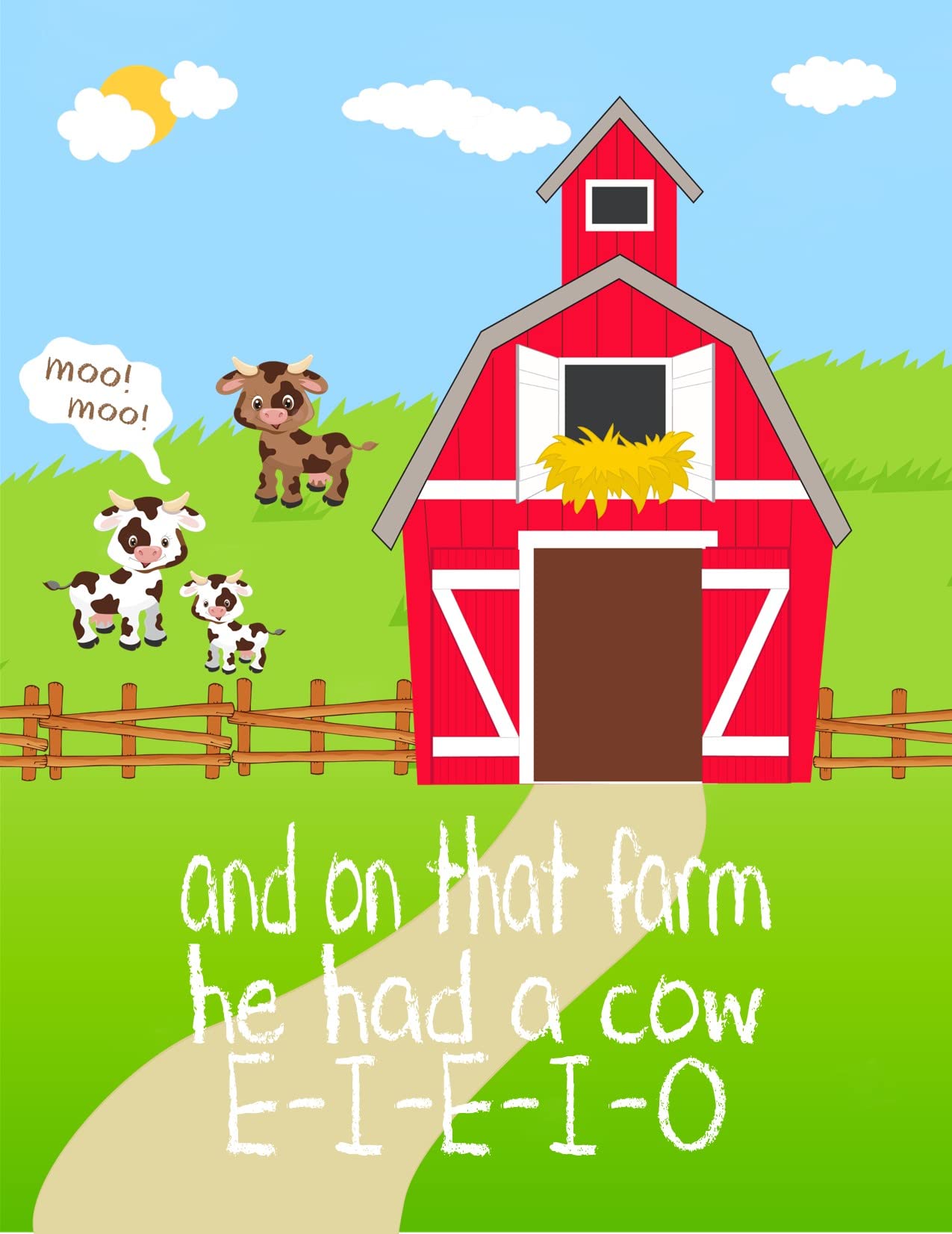 Old MacDonald Had a Farm Nursery Decor - Set of 4 Farm Animal Wall Art Prints for Kids Room, Baby Shower Gift & Farmyard Theme Nursery Decoration - Perfect for Toddler Bedroom, Playroom & Classroom Decor