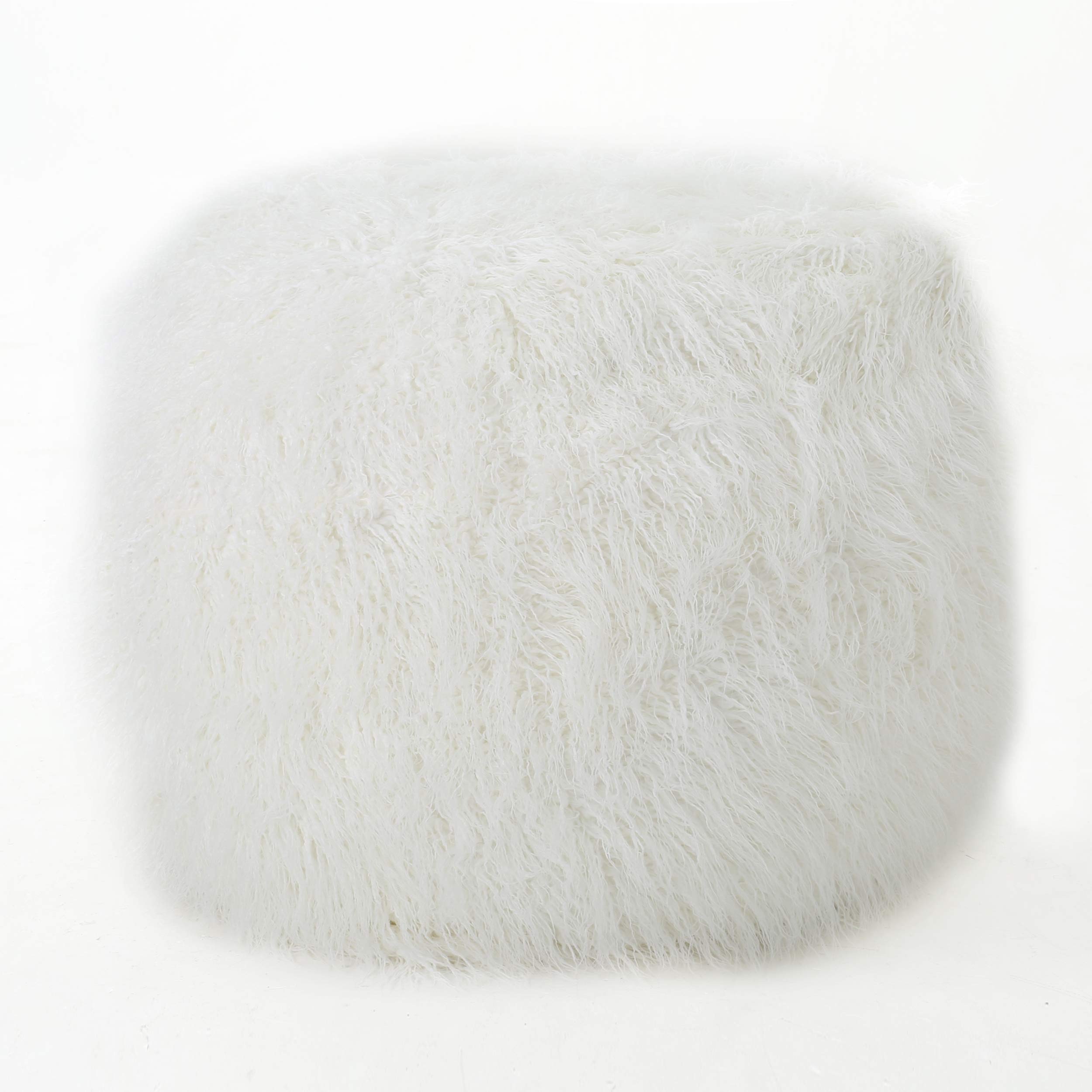 GDFStudio Lycus Faux Fur Bean Bag Chair - Ultra Soft White Oversized Floor Lounger for Living Room, Bedroom & Game Room - Cozy Seating for Teens & Adults