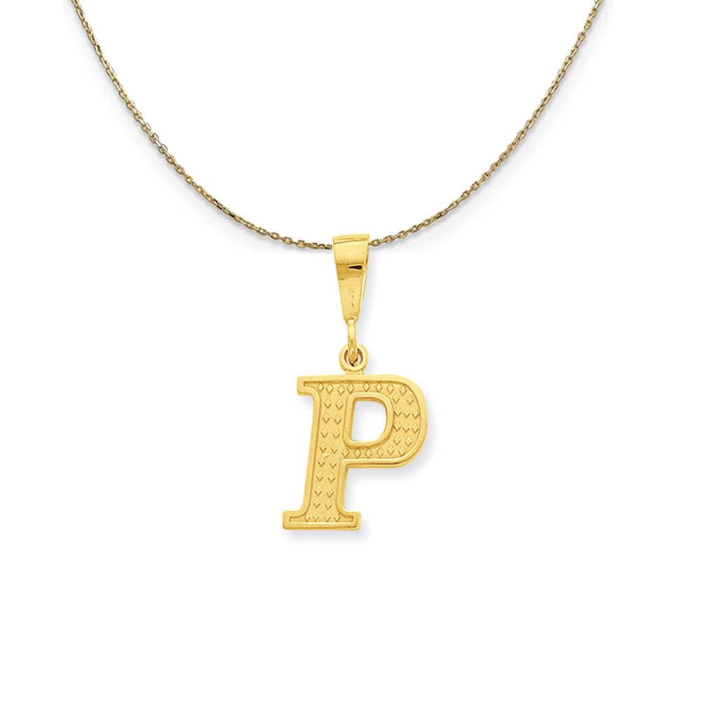 14k Yellow Gold Initial P Necklace - Elegant Gift for Her