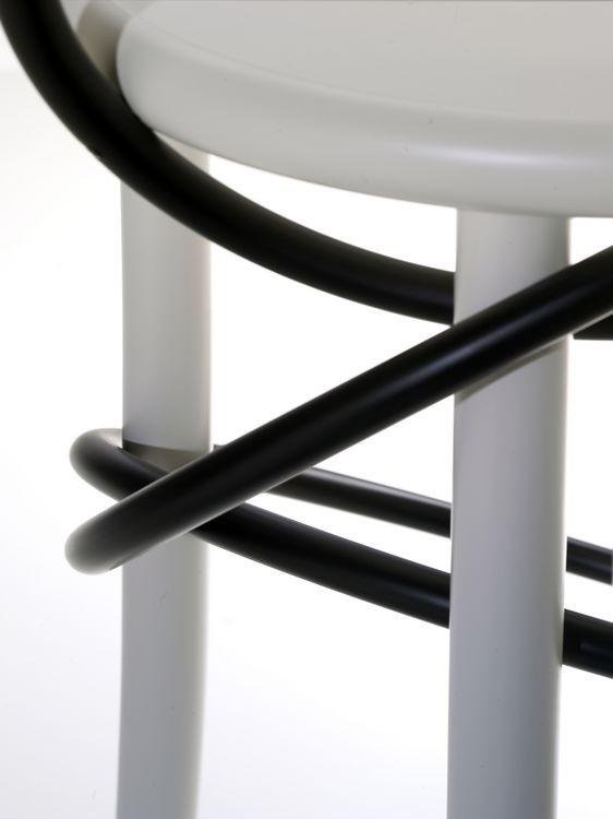 GTV Cirque Two Tone Bentwood Stool - Modern Accent Stool for Living Room, Bedroom & Entryway - Handcrafted Wooden Bar Stool with Elegant Design
