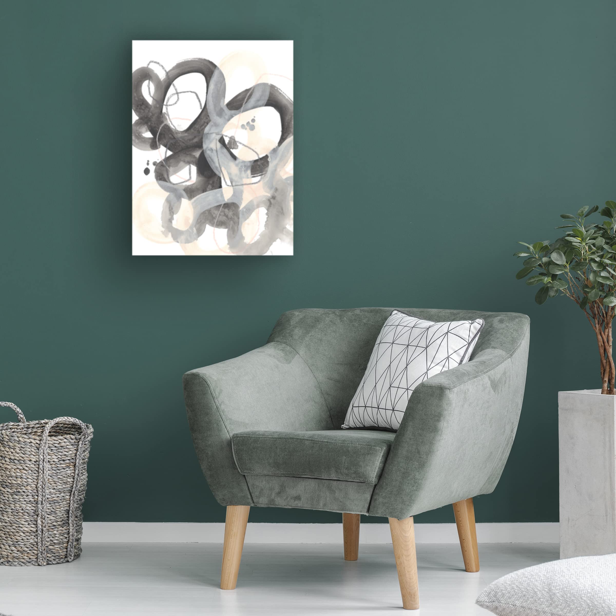 Trademark Fine Art 'Tangled Circuit II' Abstract Canvas Wall Art by June Erica Vess - Modern Home & Office Decor for Living Room, Bedroom, or Workspace