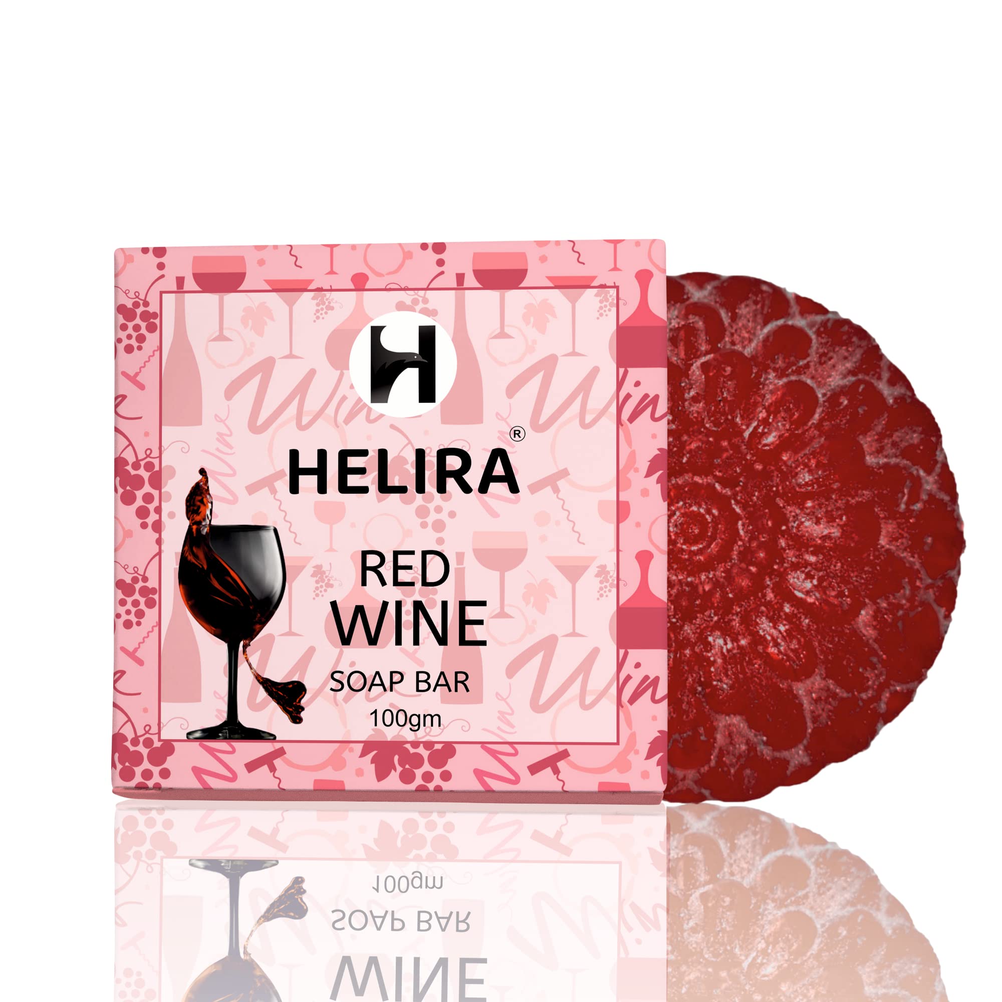 HELIRA® Luxury Handmade Red Wine Soap for Men & Women - Skin Whitening & Moisturizing, SLES Free, Paraben Free (Pack of 3) | Perfect for Sensitive Skin & Daily Skincare Routine