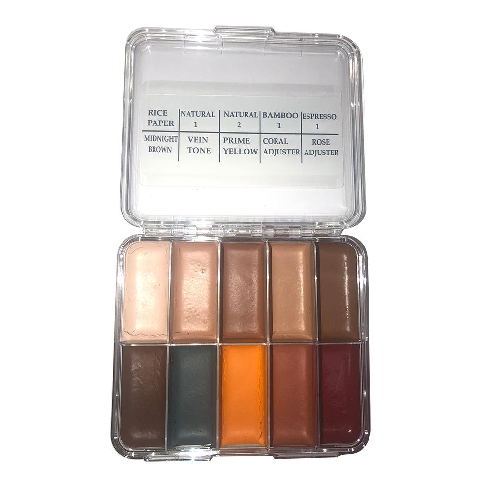 Professional Skin Illustrator Starter Palette - 12 Color FX Makeup Kit for Special Effects, Halloween & Cosplay - High Pigment, Long Lasting, Waterproof & Vegan Friendly