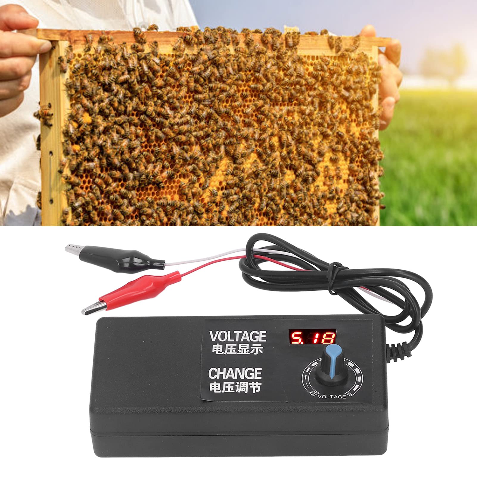 CHICIRIS 12V 5A Electric Beekeeping Gear Wire Embedder - Stainless Steel & Plastic Beehive Heating Tool with 100-240V US Plug - Perfect for Professional Beekeepers & DIY Hive Maintenance