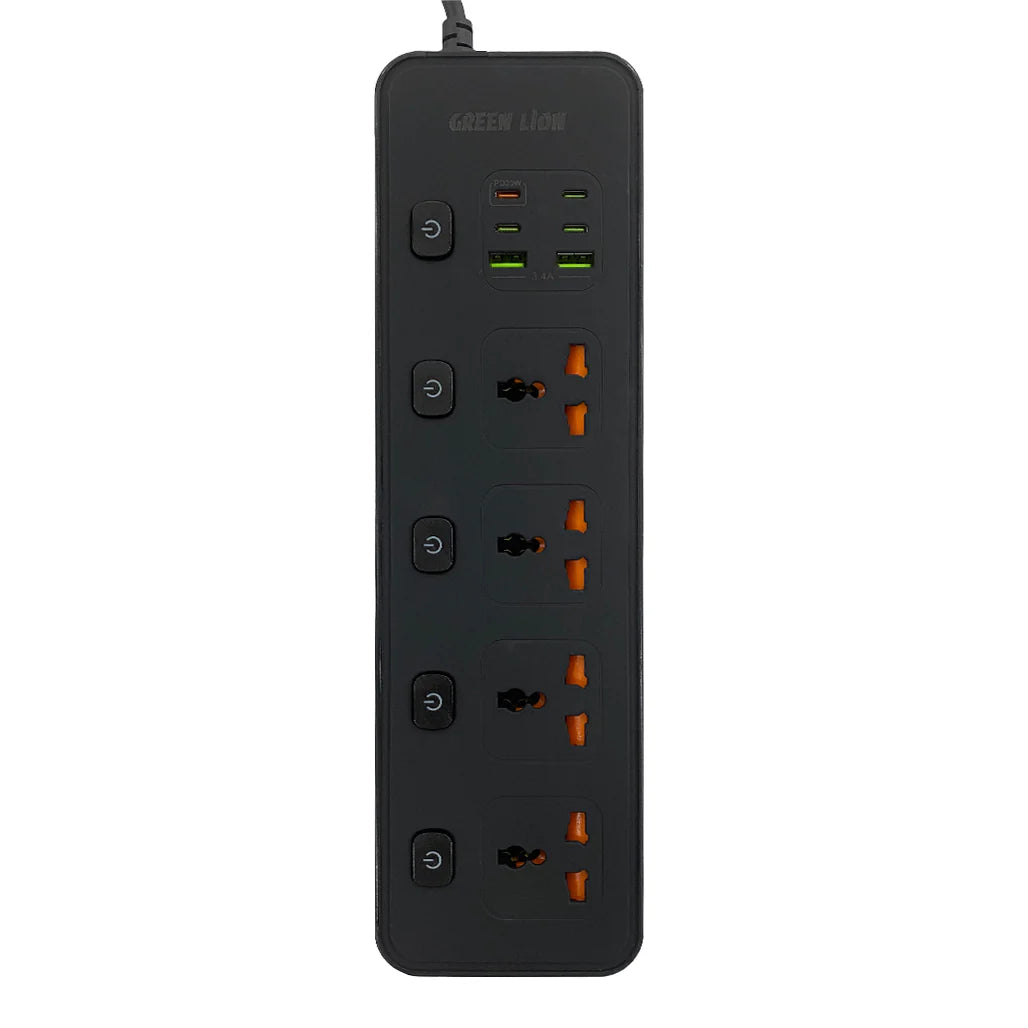 Green Lion PD30W Fast Charging Power Socket - Black | USB-C & USB-A Ports | Quick Charge for iPhone, Android, Samsung | Perfect for Home, Office & Travel