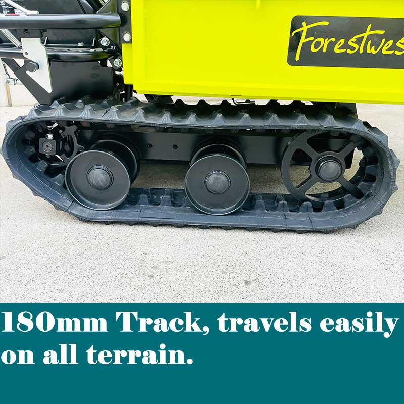 Forestwest 300KG Motorized Tracked Wheelbarrow - 6.5HP Heavy Duty Dump Cart with Manual Tipping (Model BM11078) - Perfect for Construction Sites, Landscaping & Farm Work