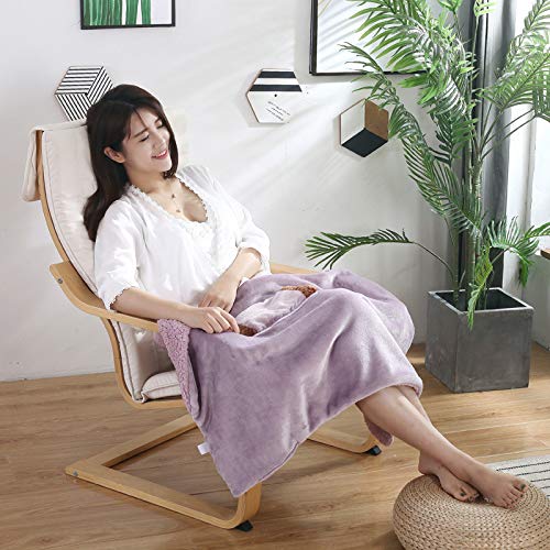 MUFA Electric Blanket 60x80cm - USB Powered Heated Throw Blanket with Soft Flannel, 5V Energy Efficient Warming Blanket for Sofa & Chair - Machine Washable Purple Blanket - Perfect for Winter Nights, Office Use & Gift Giving