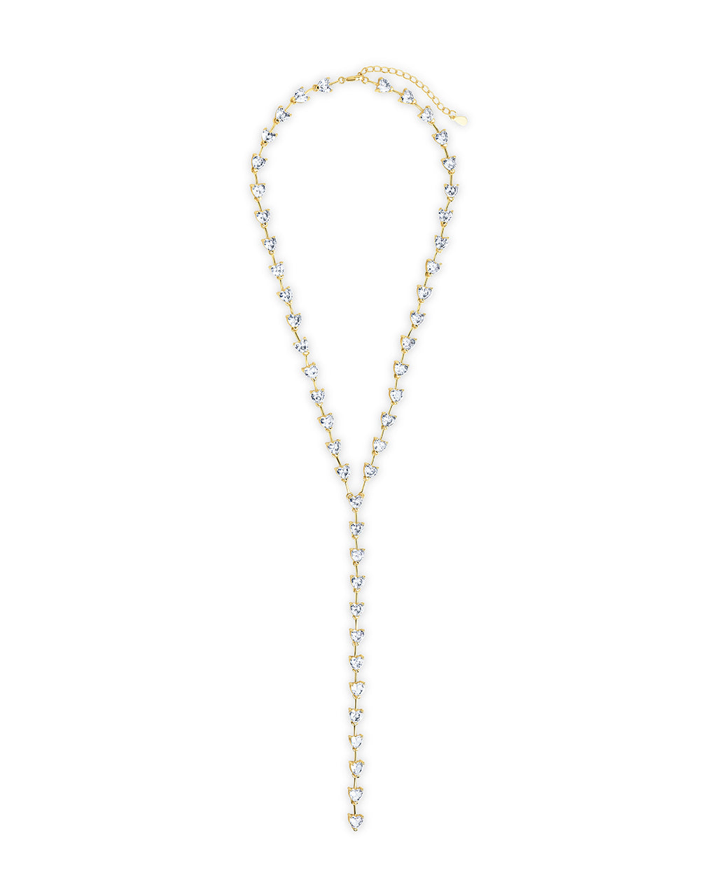 Tasha CZ Heart Lariat Necklace for Women - 18K Gold Plated Layering Chain with Cubic Zirconia - Perfect for Valentine's Day, Anniversary Gifts & Evening Wear