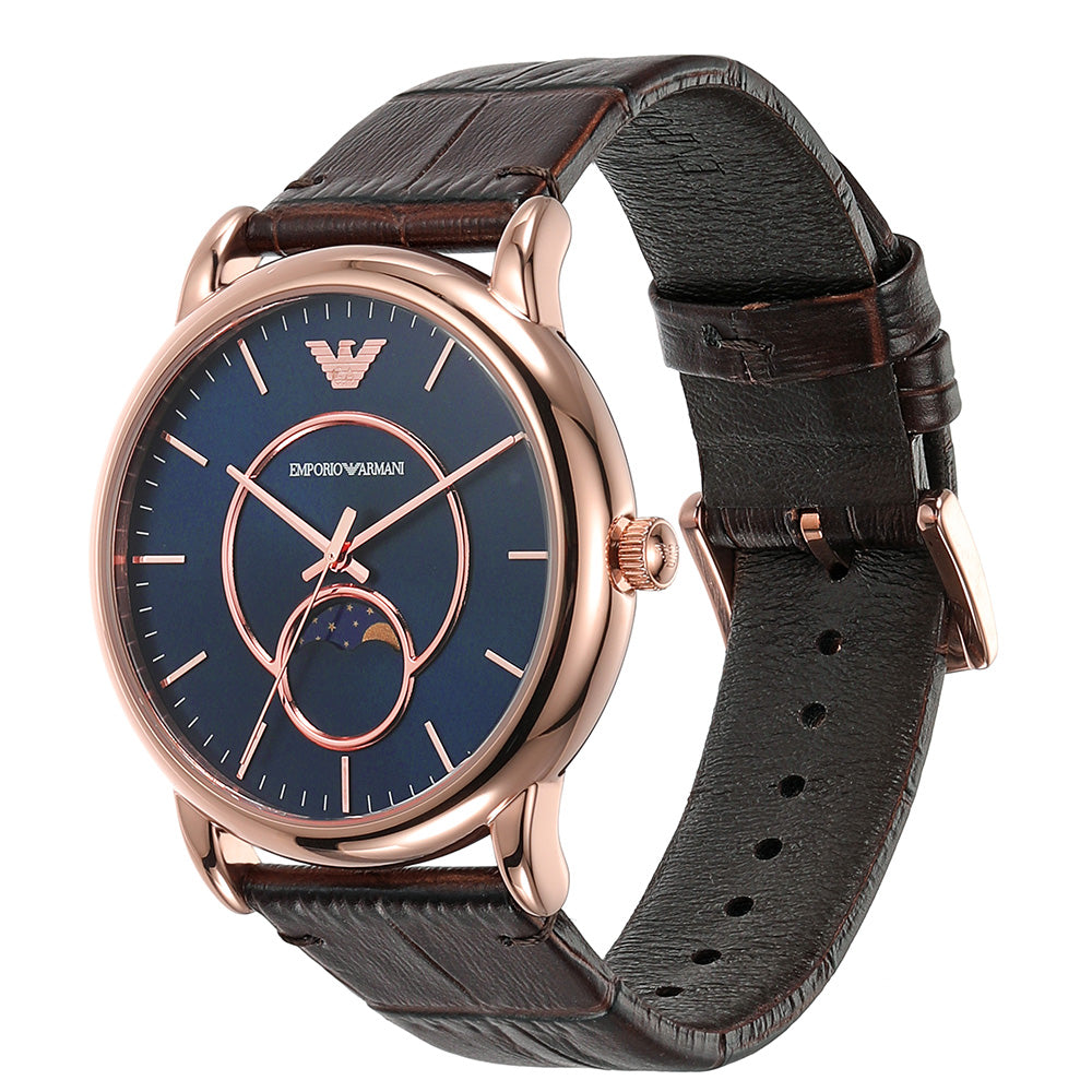 Emporio Armani AR11566 Men's Luxury Brown Leather Watch - Luigi Collection - Perfect for Business, Formal Events & Everyday Wear