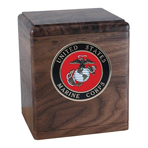 Premium Walnut Wood Military Cremation Urn - Handcrafted Air Force Memorial Urn for Ashes - Perfect for Veterans' Memorial Services & Home Display