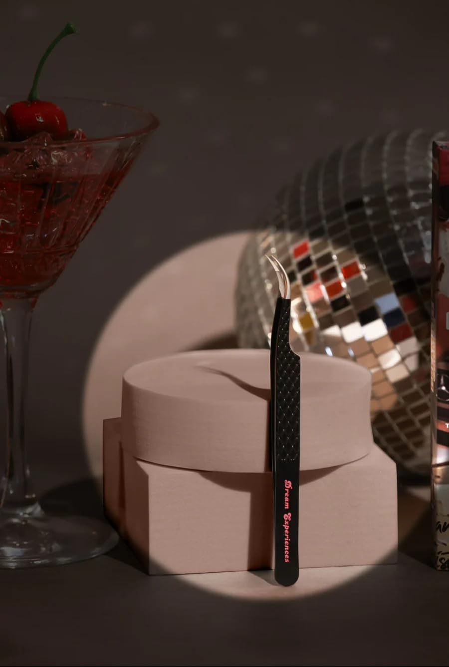 TRISH COSMETICS Professional Curved Fiber Tip Tweezers for Eyelash Extensions - Precision Eyelash Extension Tools (Dream Life Collection) | Perfect for Salon Professionals & DIY Lash Artists at Home